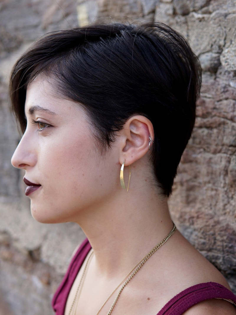 Fair Anita Faux Hoops Earrings - Silver/Brass