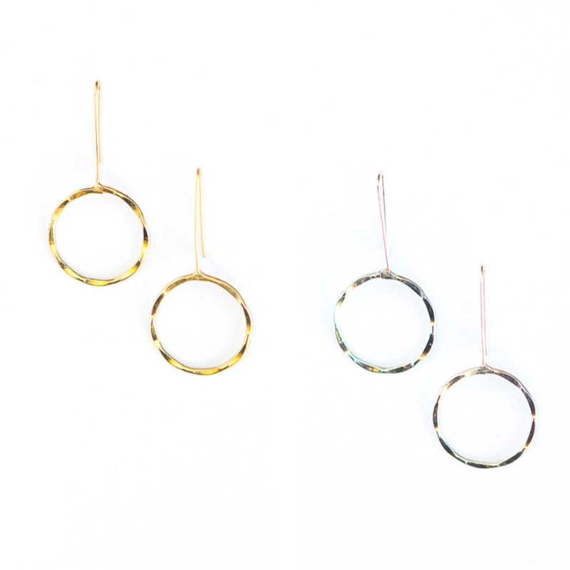 Fair Anita Full Moon Drop Earrings - Silver/Brass