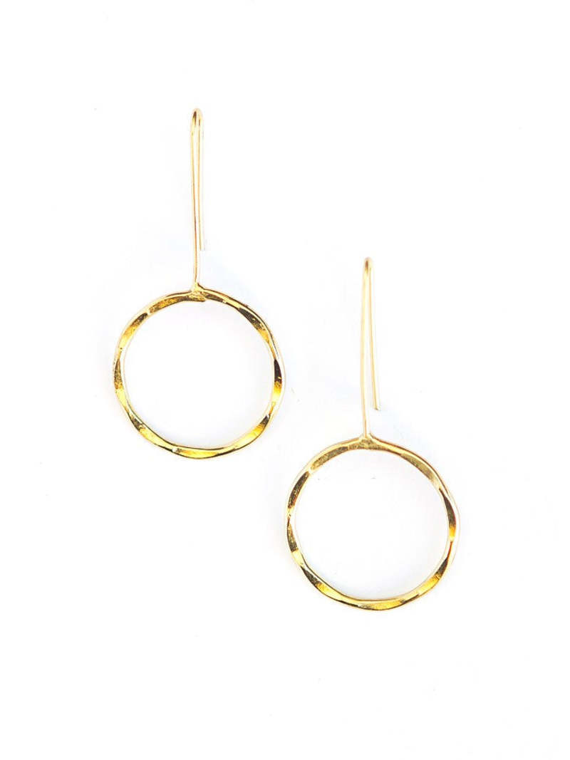Fair Anita Full Moon Drop Earrings - Silver/Brass
