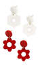 Fair Anita Hot Hippie Earrings - White/Red - Thumbnail 4