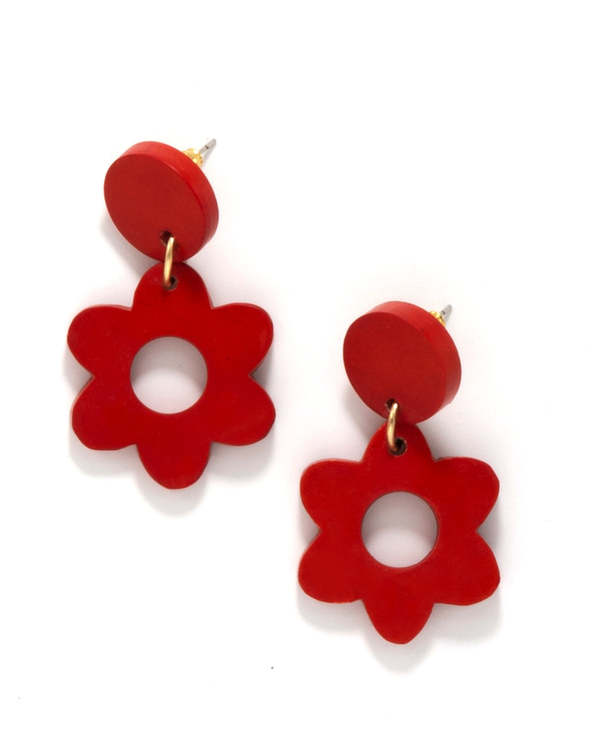 Fair Anita Hot Hippie Earrings - White/Red