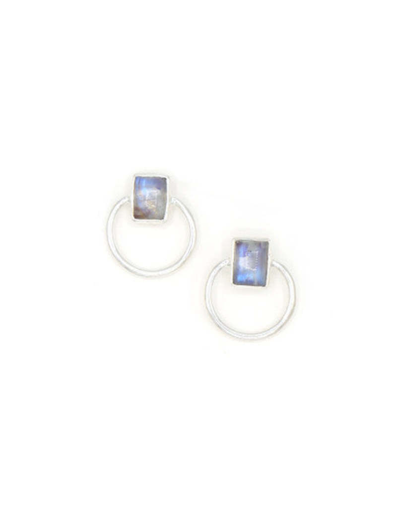 Fair Anita Midnight Loop Studs - Moonstone