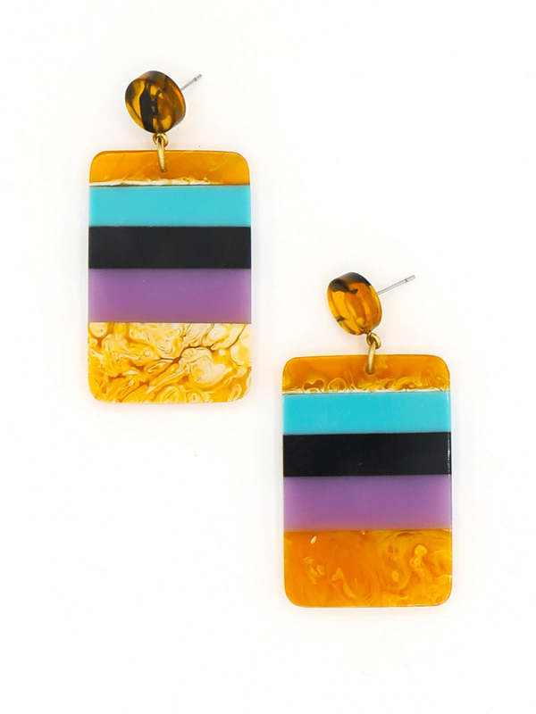 Fair Anita Mod Resin Color Block Earrings