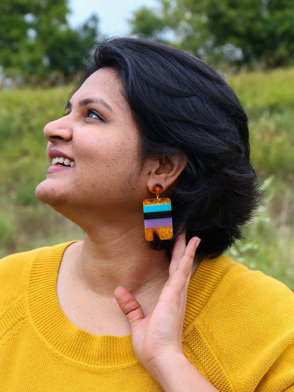Fair Anita Mod Resin Color Block Earrings