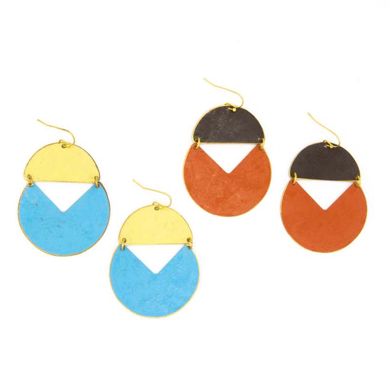 Fair Anita Painted Moon Earrings