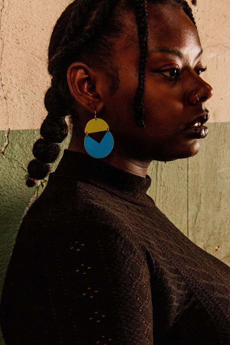 Fair Anita Painted Moon Earrings