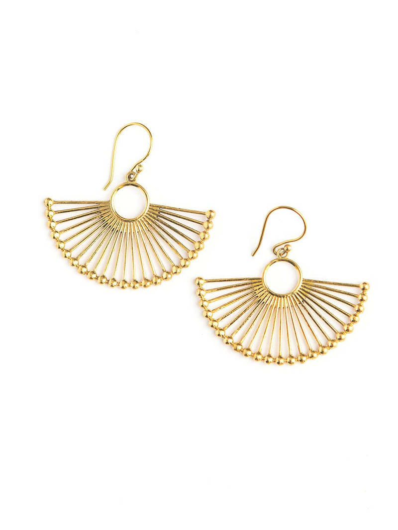 Fair Anita Palm Leaf Fan Earrings