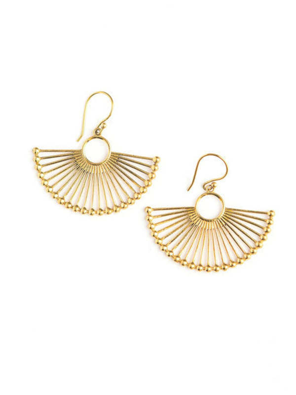 Fair Anita Palm Leaf Fan Earrings