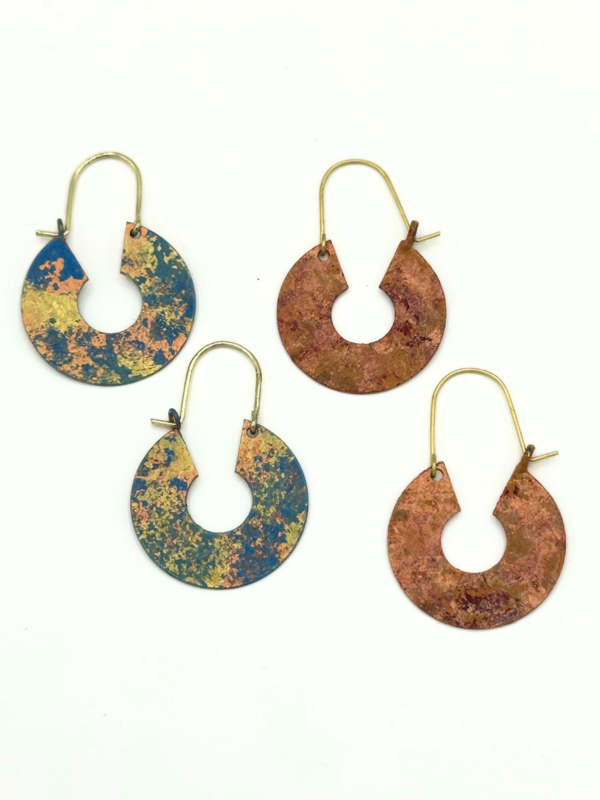 Fair Anita Patina Hammered Hoops