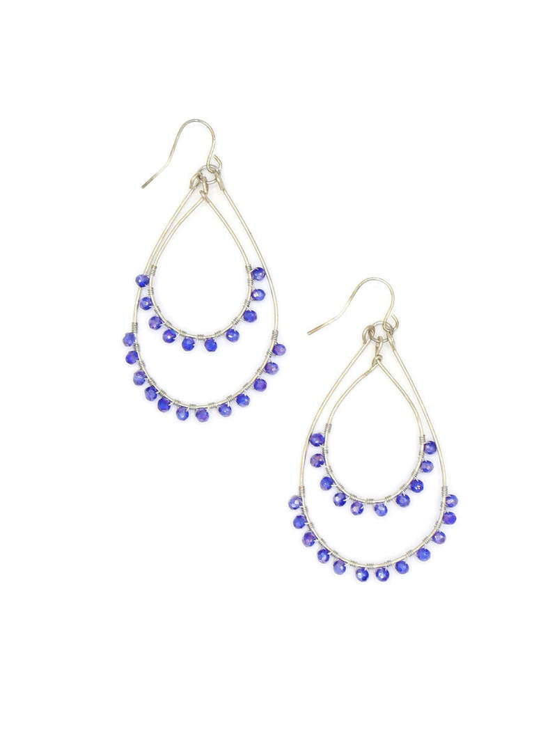 Fair Anita Rubi Sparkle Teardrop Earrings - Silver