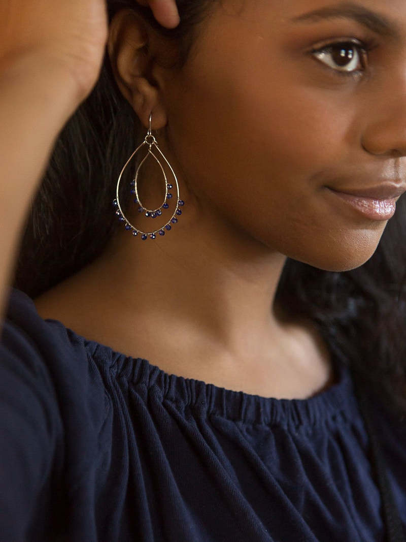Fair Anita Rubi Sparkle Teardrop Earrings - Silver