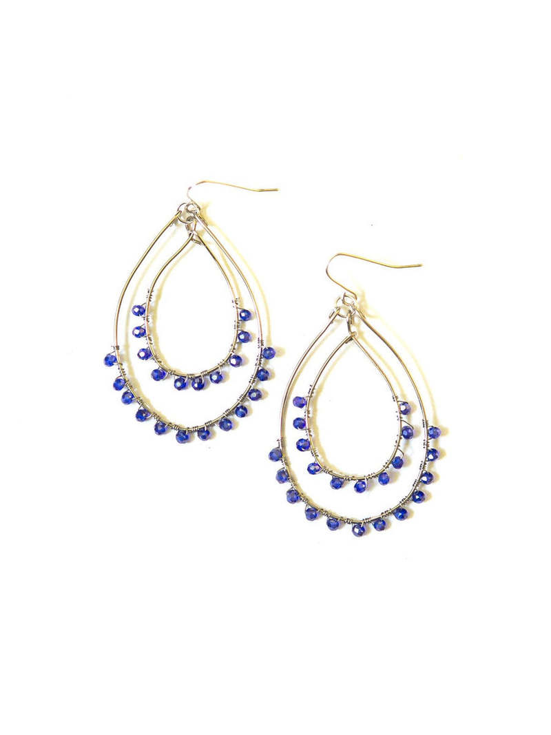 Fair Anita Rubi Sparkle Teardrop Earrings - Silver