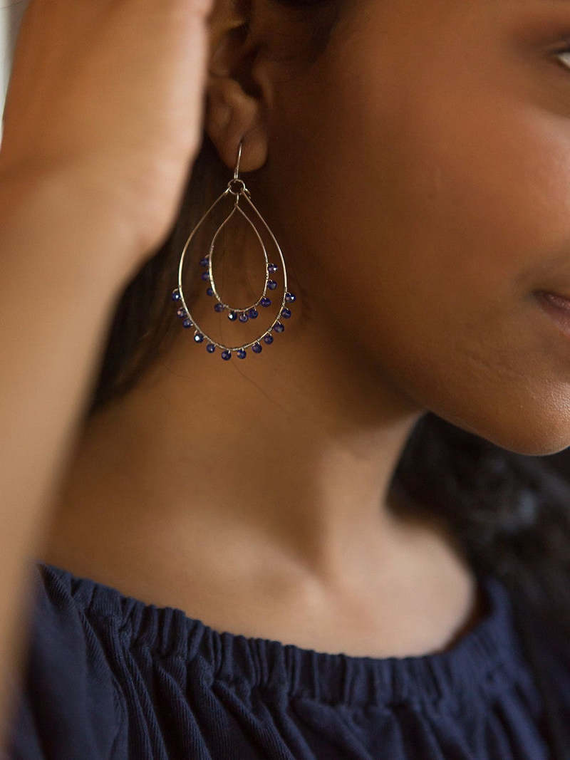 Fair Anita Rubi Sparkle Teardrop Earrings - Silver