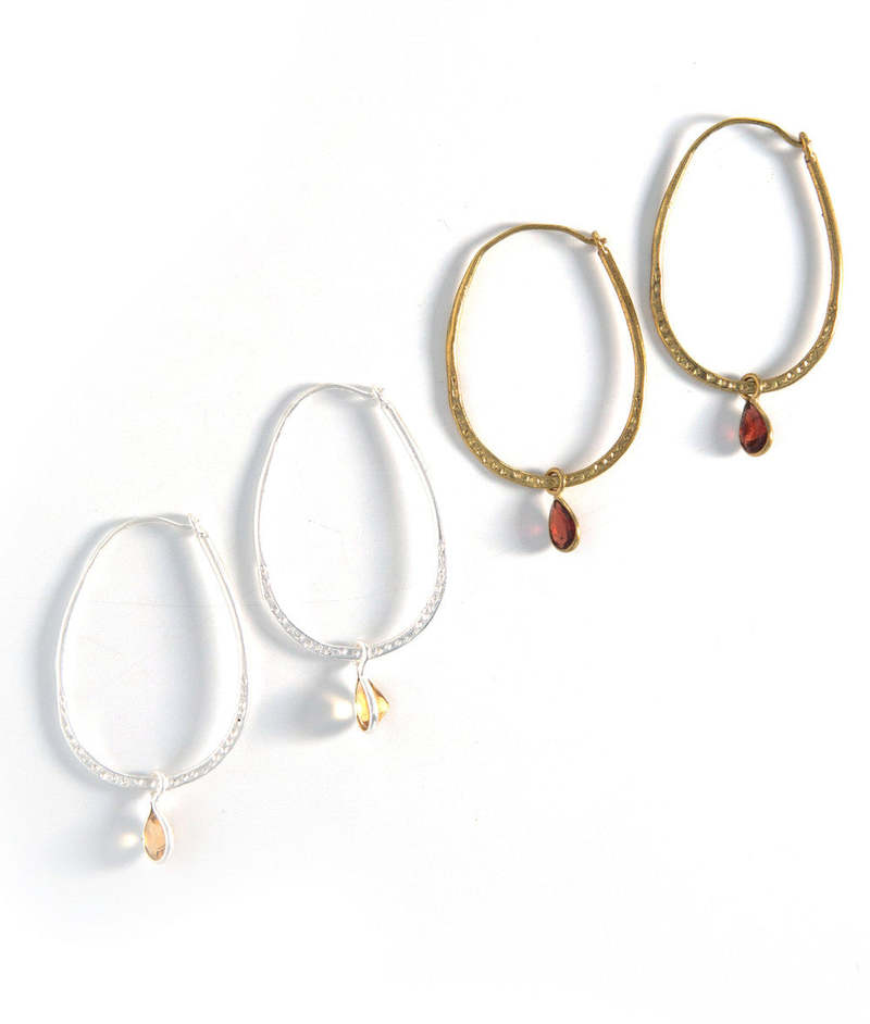 Fair Anita Sunshine Stone Hoop Earrings