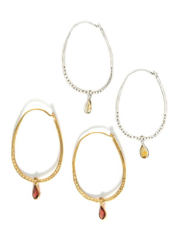 Fair Anita Sunshine Stone Hoop Earrings