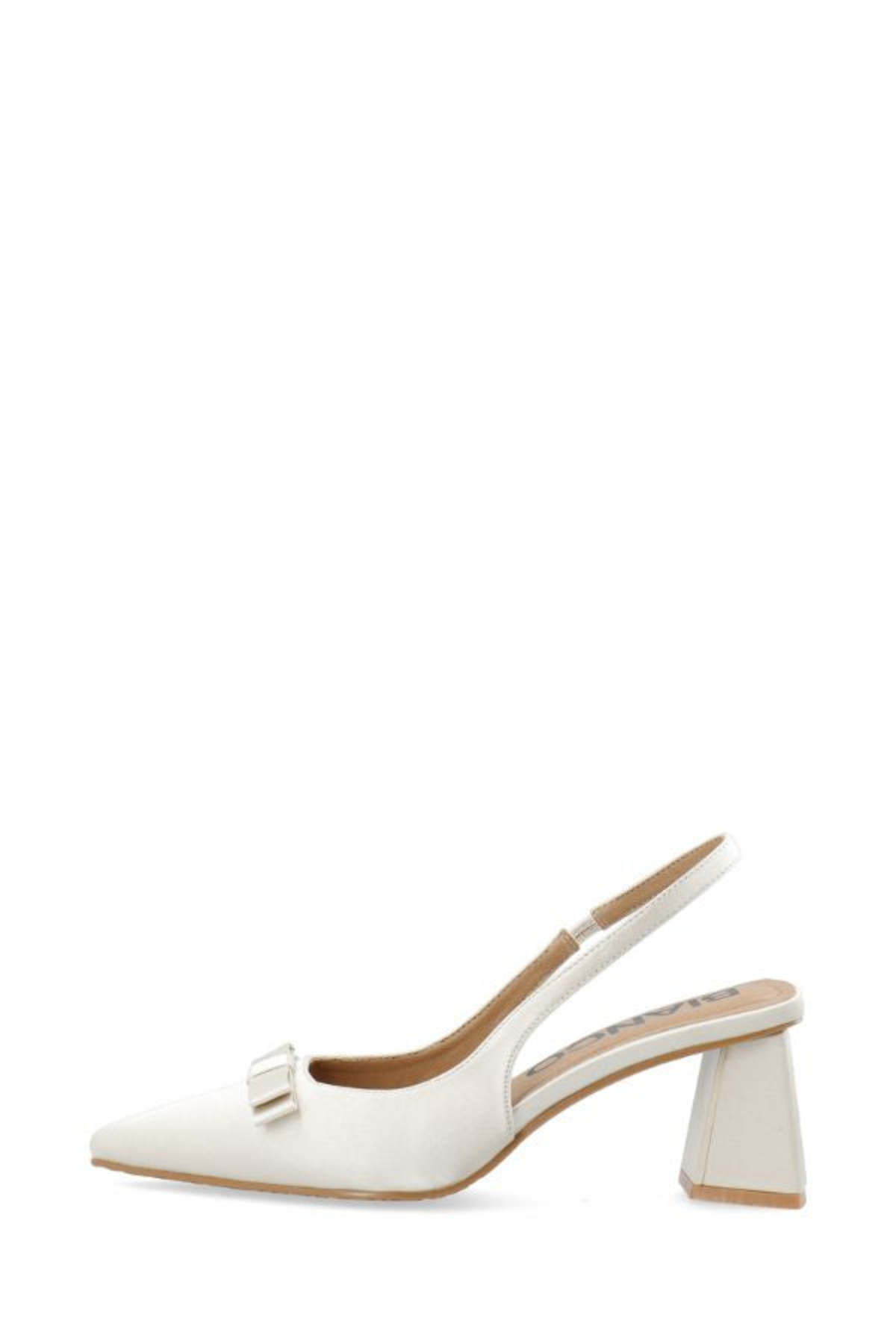 BIANCO Biamaralyn Bow Slingback Satin Heels - Off White - Image 2 of 6
