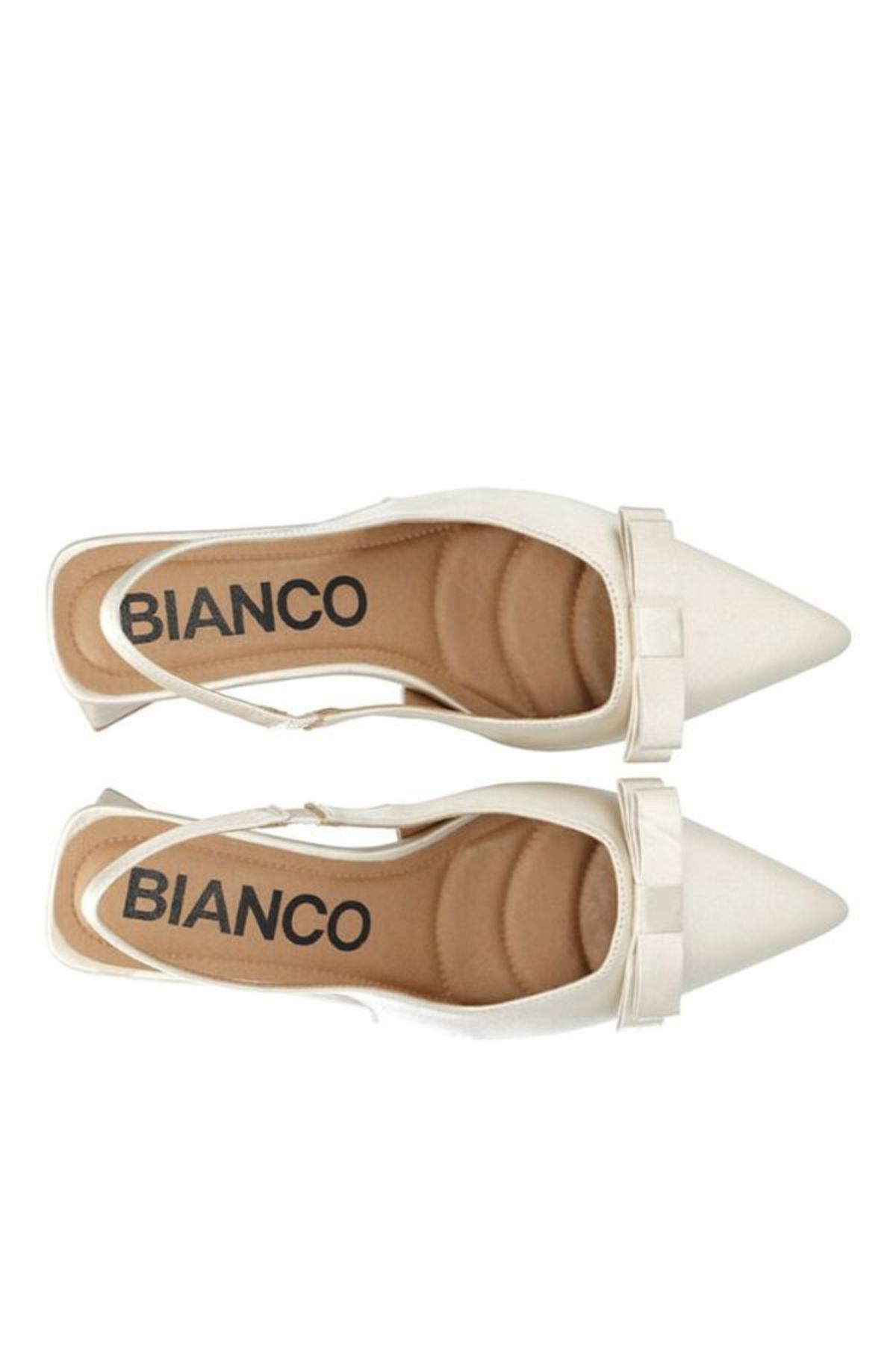 BIANCO Biamaralyn Bow Slingback Satin Heels - Off White - Image 5 of 6