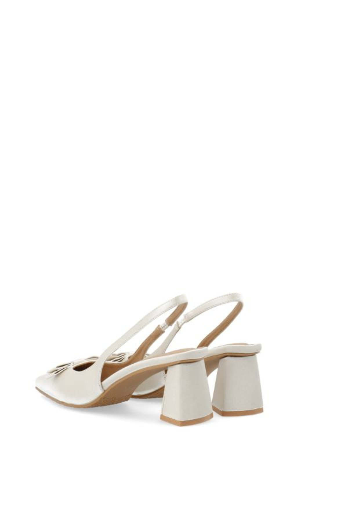 BIANCO Biamaralyn Bow Slingback Satin Heels - Off White - Image 6 of 6