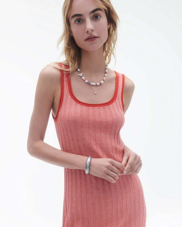 open lace back dress Tia Tank Dress - Red Stripe | Betty Basics main image 0