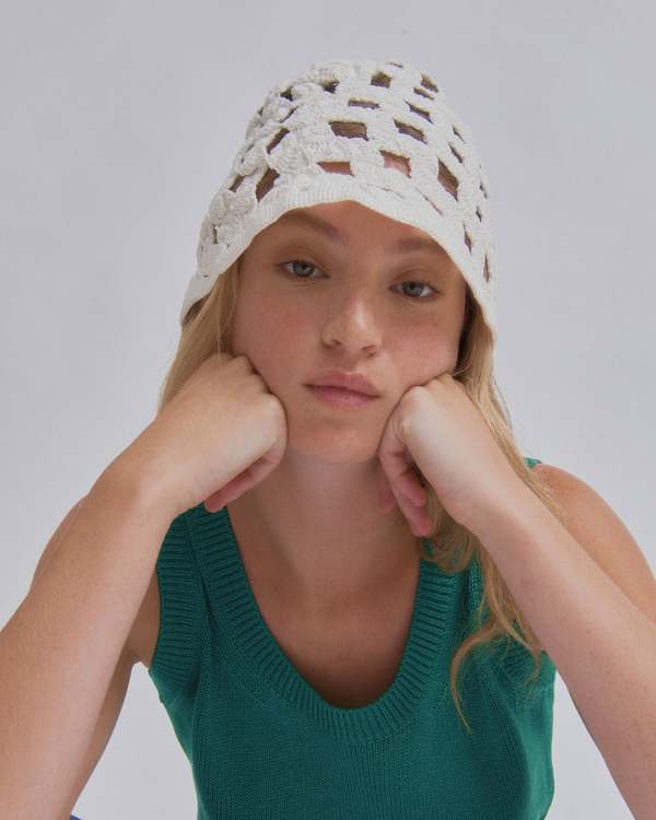 SAYAKA DAVIS NEW YORK Crochet Hat - White
