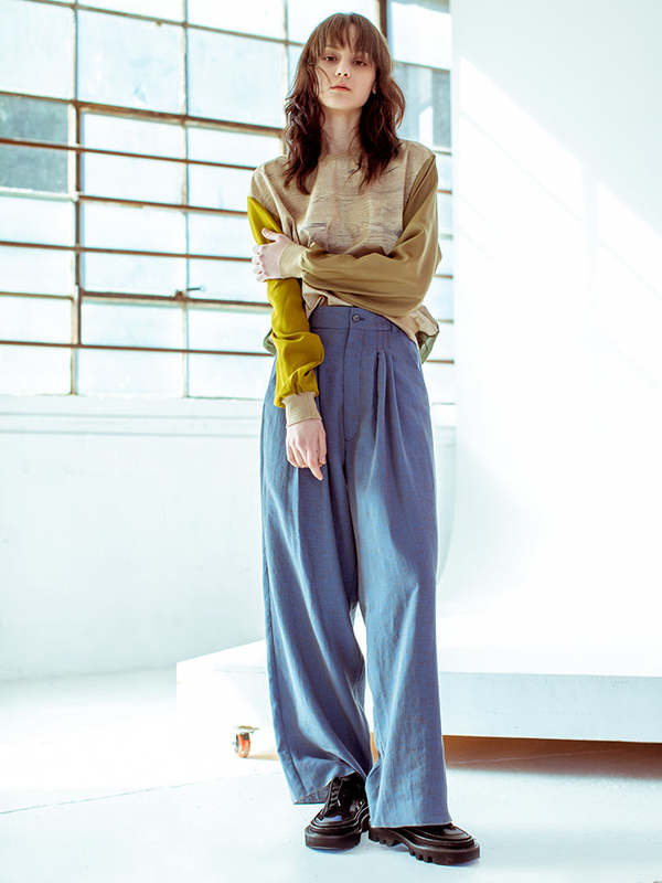 BLESS Ultrawidepleated Pants - Petrol | Garmentory