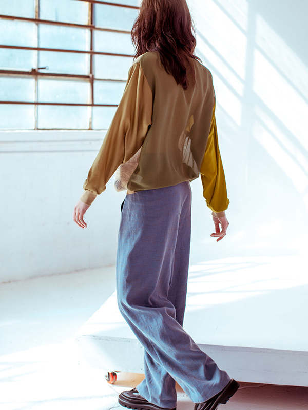 BLESS N°78 ULTRAWIDEPLEATED pants BLESS Ultrawidepleated Pants - Petrol | Garmentory