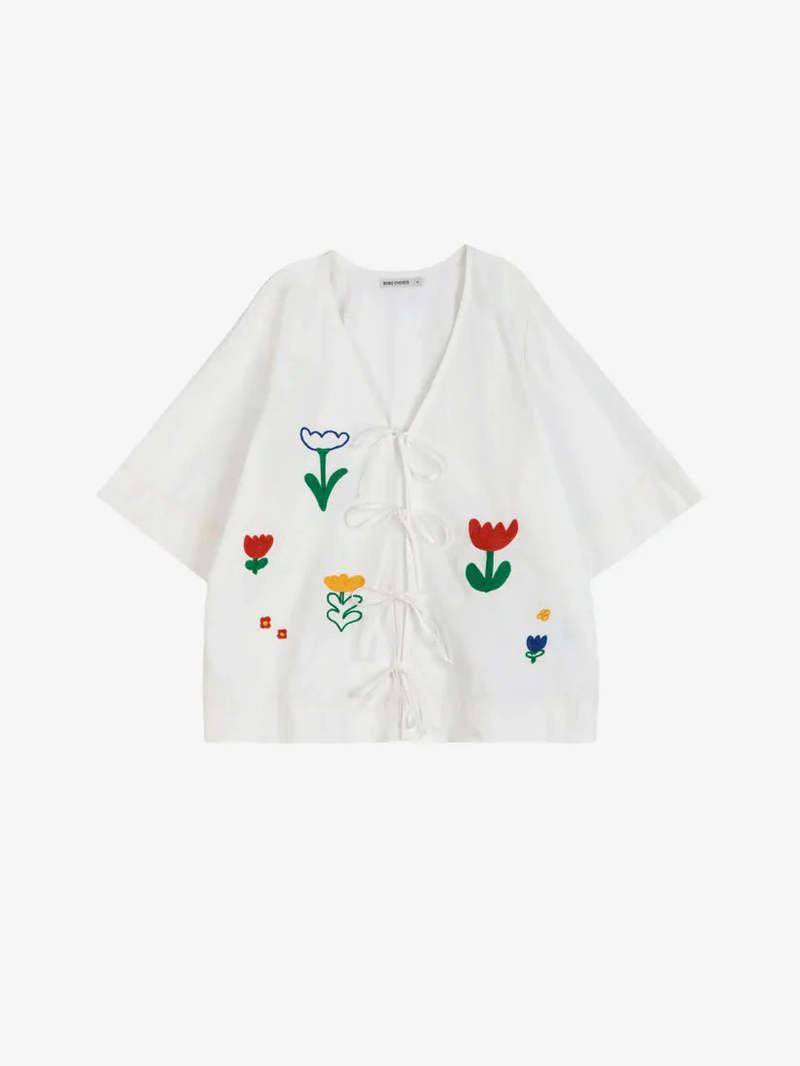 Bobo Choses Garden Embroidery Tie Blouse Bobo Choses Garden Embroidery Tie Blouse