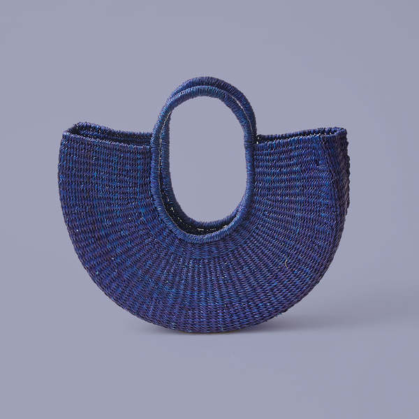 Indego Africa Anyo Half Moon Bag - Blue/Natural Indego Africa Anyo Half Moon Bag - Blue/Natural