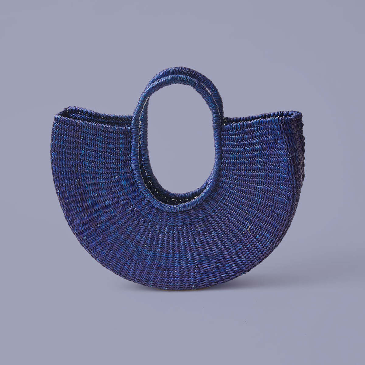 Indego Africa Anyo Half Moon Bag - Blue/Natural - Image 1 of 3