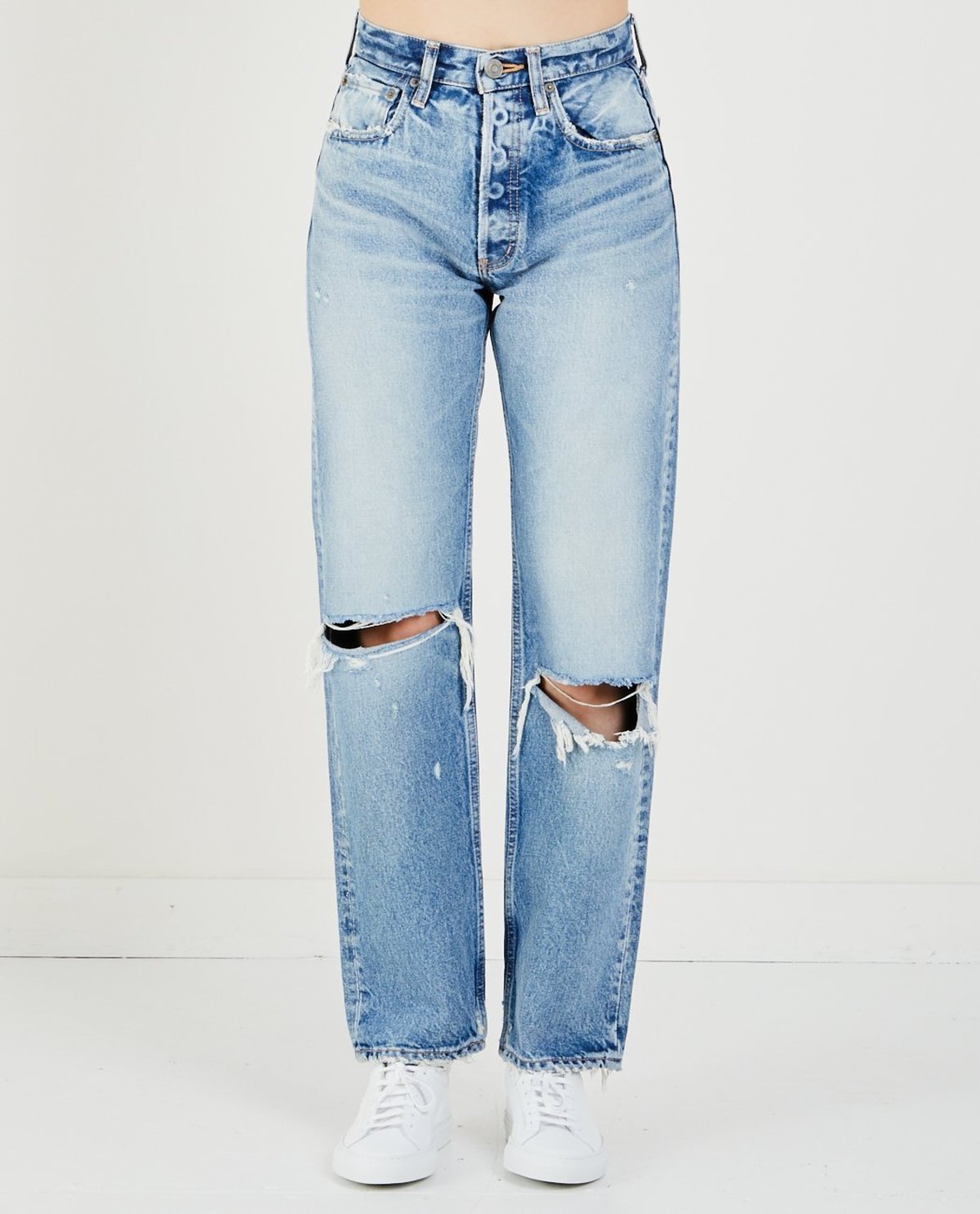 Moussy Vintage SEAFORD WIDE STRAIGHT JEAN - MEDIUM BLUE