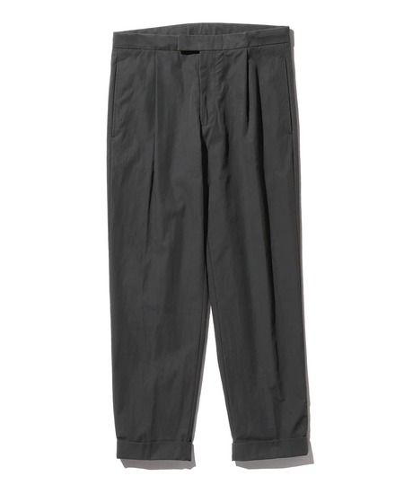BEAMS PLUS 2 Pleats Wool Tropical グレー 2-Pleat Tropical Wool Trousers in Grey – Blue Owl Workshop