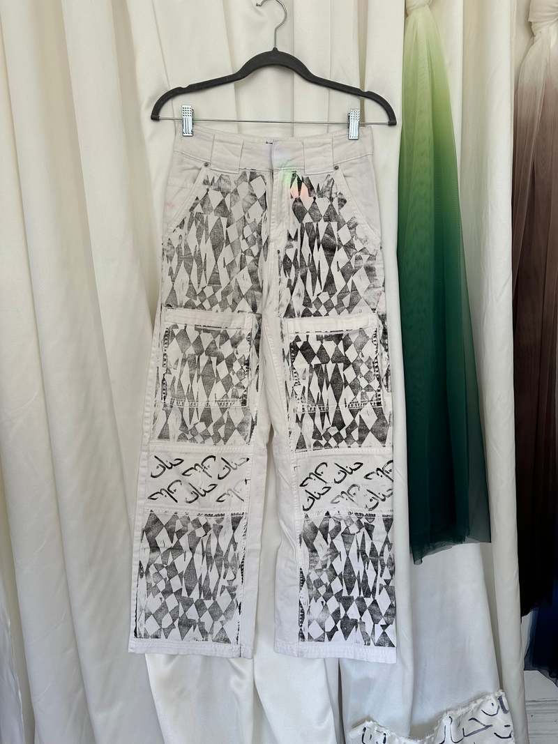 Hanan Sharifa Up-cycled Cargo Denim Pants