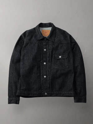 The Flat Head 12.5oz Denim 40's Jacket - Black | Garmentory