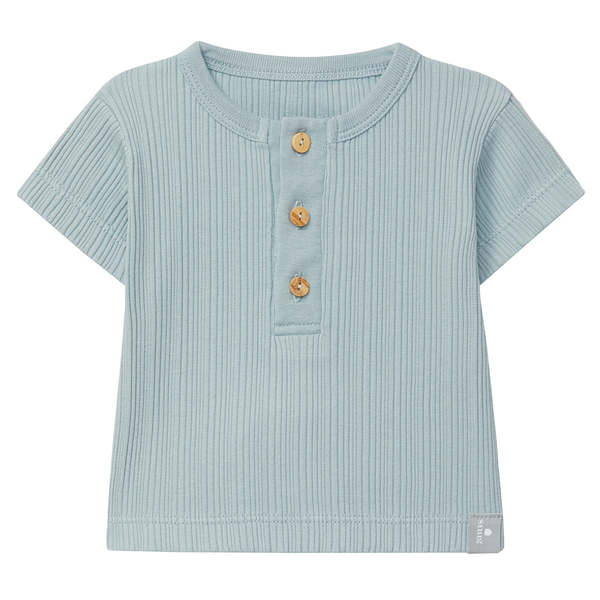 Kids Snug Henley T-shirt - Mint Blue