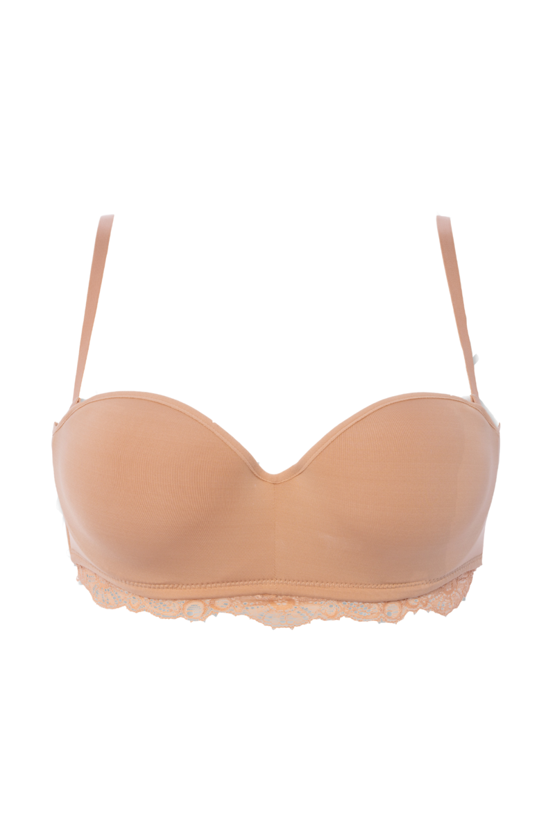 Huit Grand Jeu Strapless Bra - Beige Huit Grand Jeu Strapless Bra - Beige