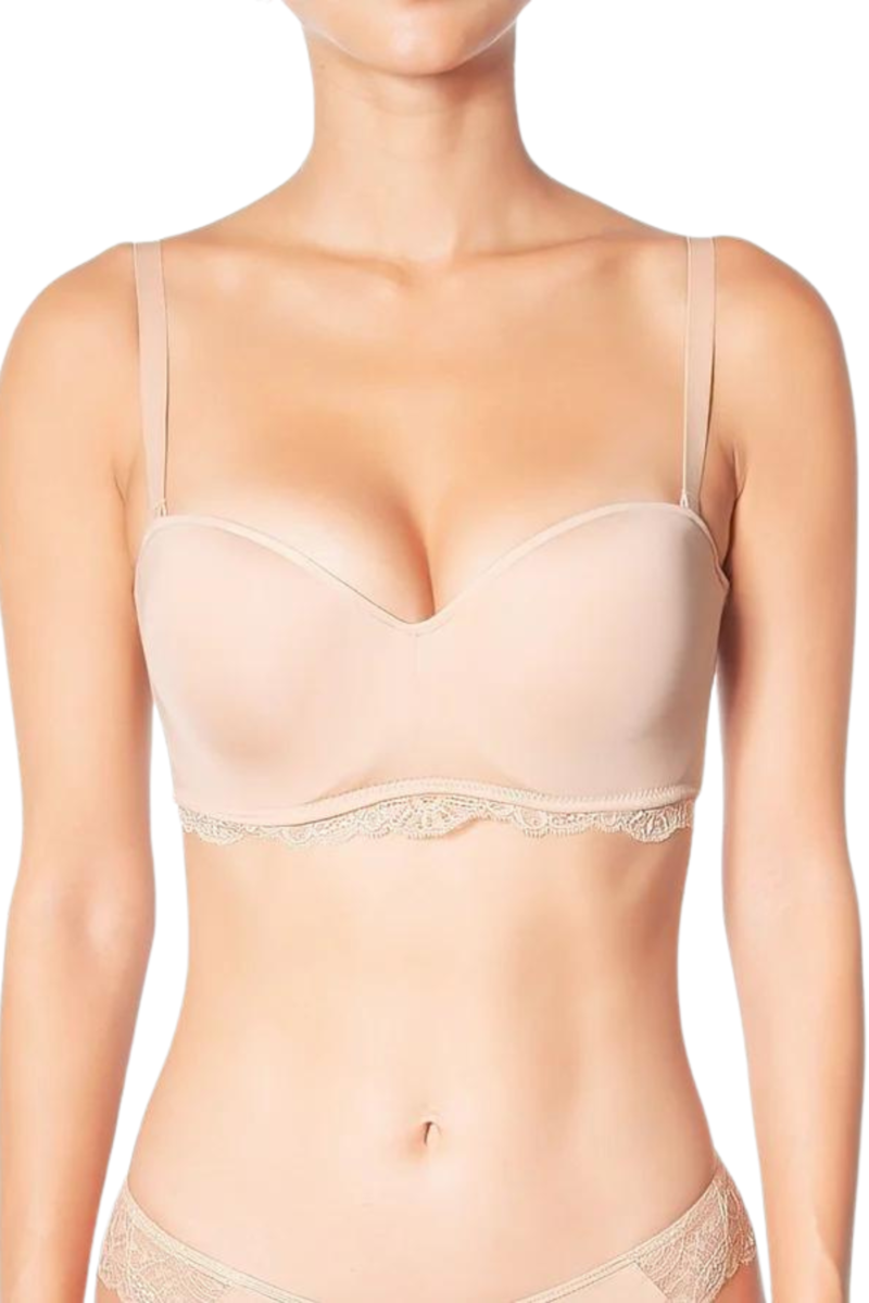 Huit Grand Jeu Strapless Bra - Beige Huit Grand Jeu Strapless Bra - Beige