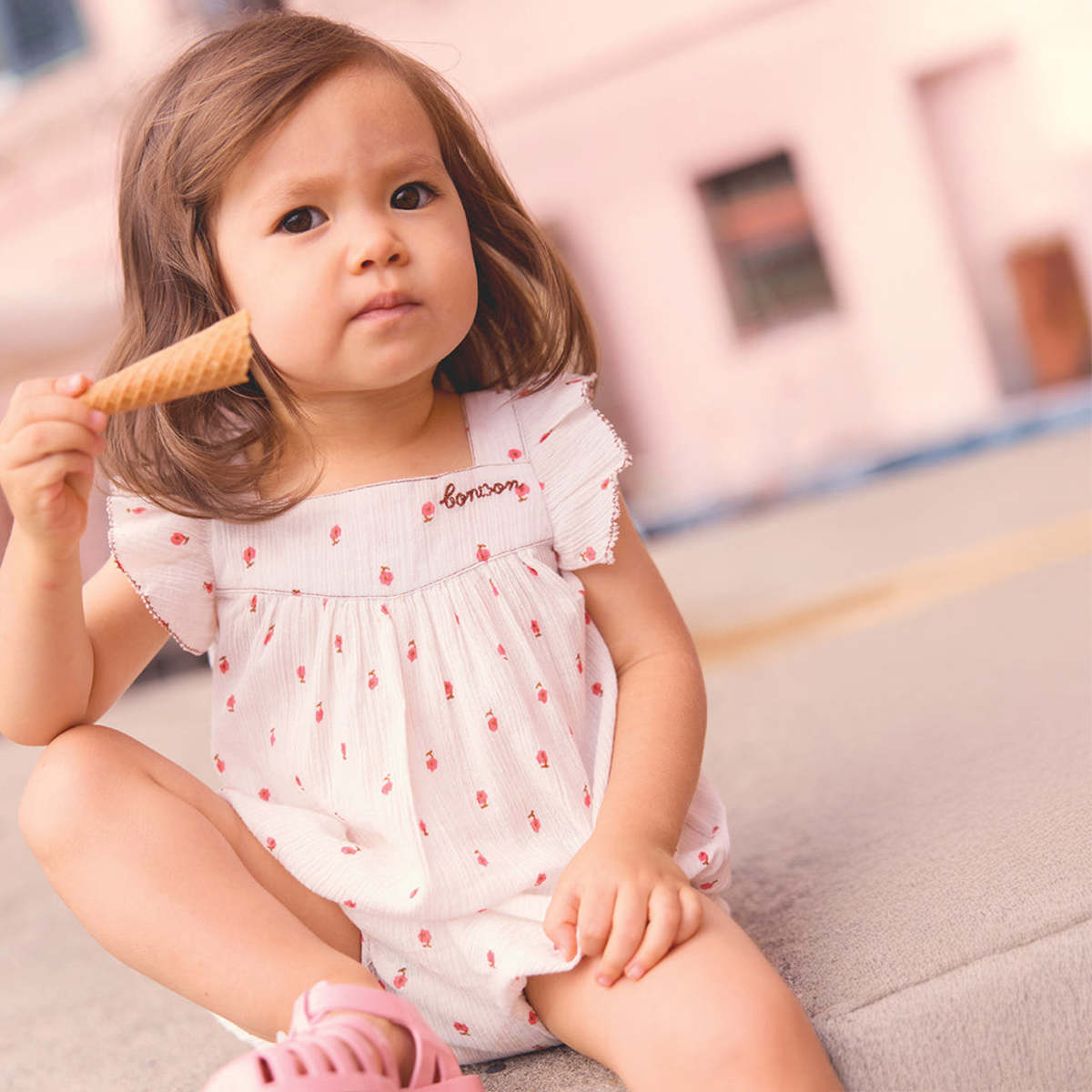 ロンパース・カバーオール apolina Baby Joan Romper Pink Sand Apolina Baby Joan Romper Pink Sand ロンパース・カバーオール