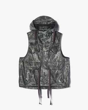 Engineered Garments Field Vest - Silver Nylon Shadow Print
