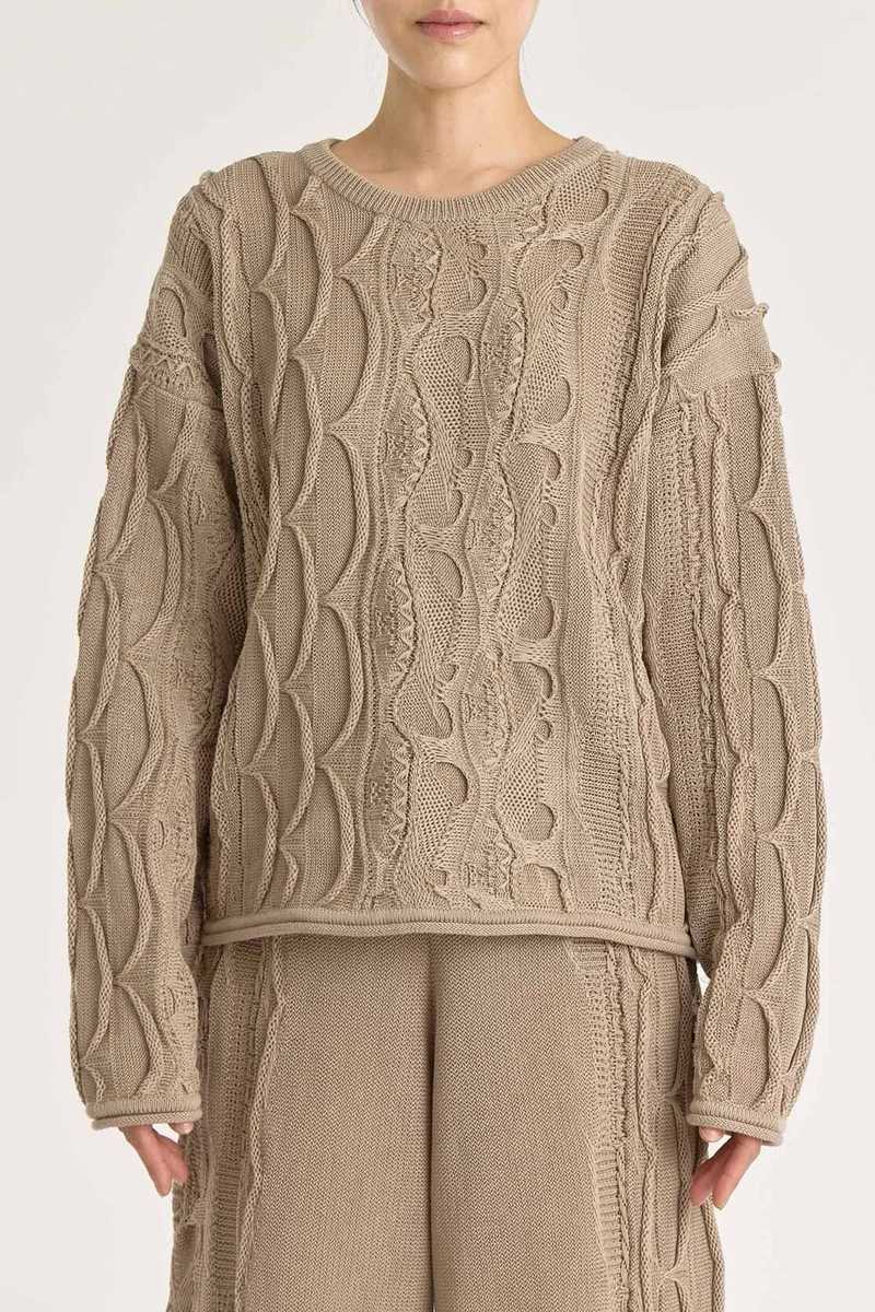 Black Crane Cable Summer Knit - Taupe Black Crane Cable Summer Knit - Taupe