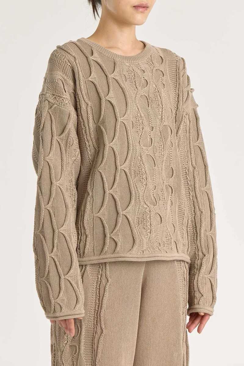 Black Crane Cable Summer Knit - Taupe Black Crane Cable Summer Knit - Taupe