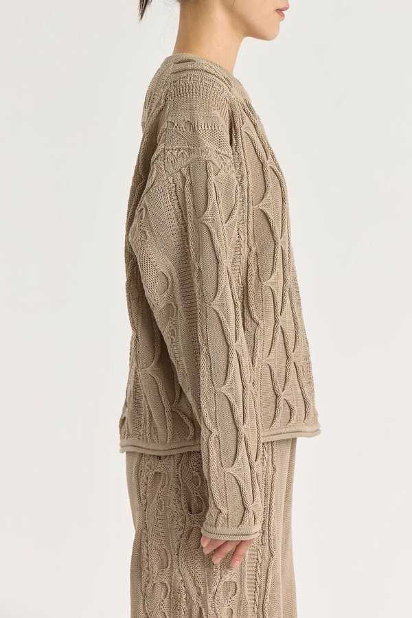 Black Crane Cable Summer Knit - Taupe Black Crane Cable Summer Knit - Taupe