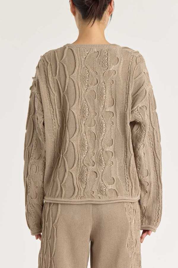 Black Crane Cable Summer Knit - Taupe Black Crane Cable Summer Knit - Taupe