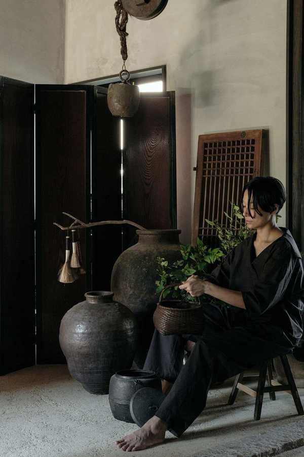 Black Crane Double String Pants - Black Black Crane Double String Pants - Black