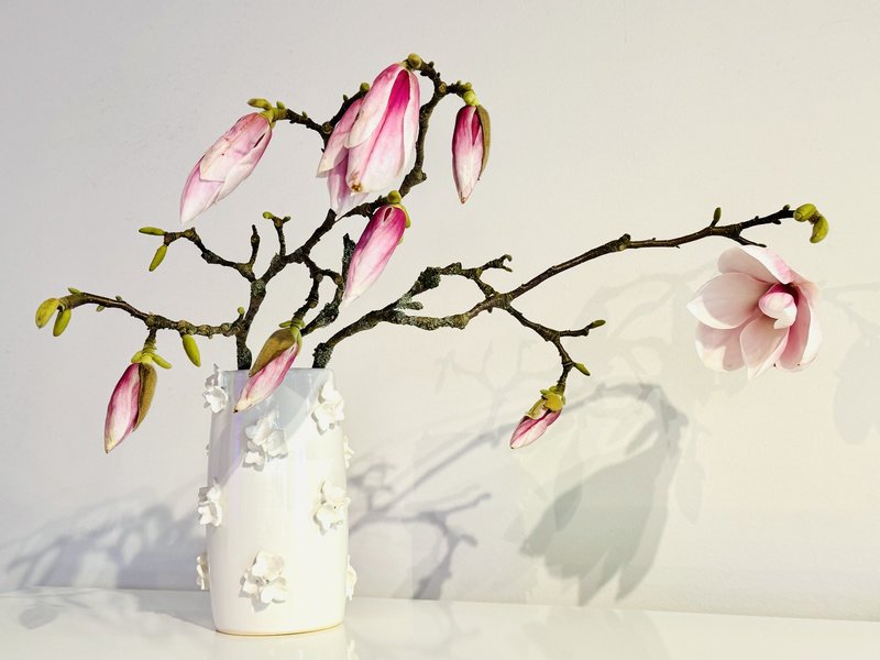 Vase Cream Flower Vase - Tall