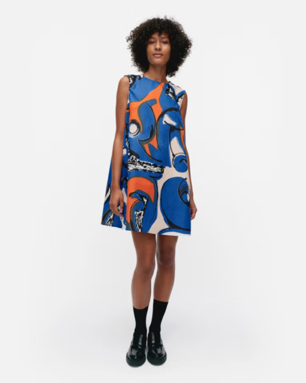 blue dress for baby girl Marimekko Sievä Unikko Dress – KIITOSlife main image 0