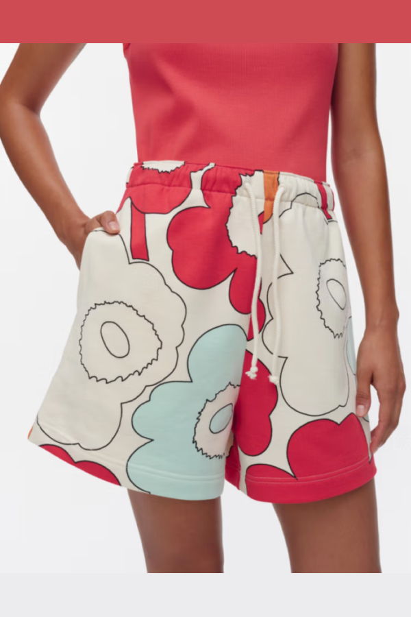Marimekko Miksaus Vihkiruusu Kioski Shorts - Off White