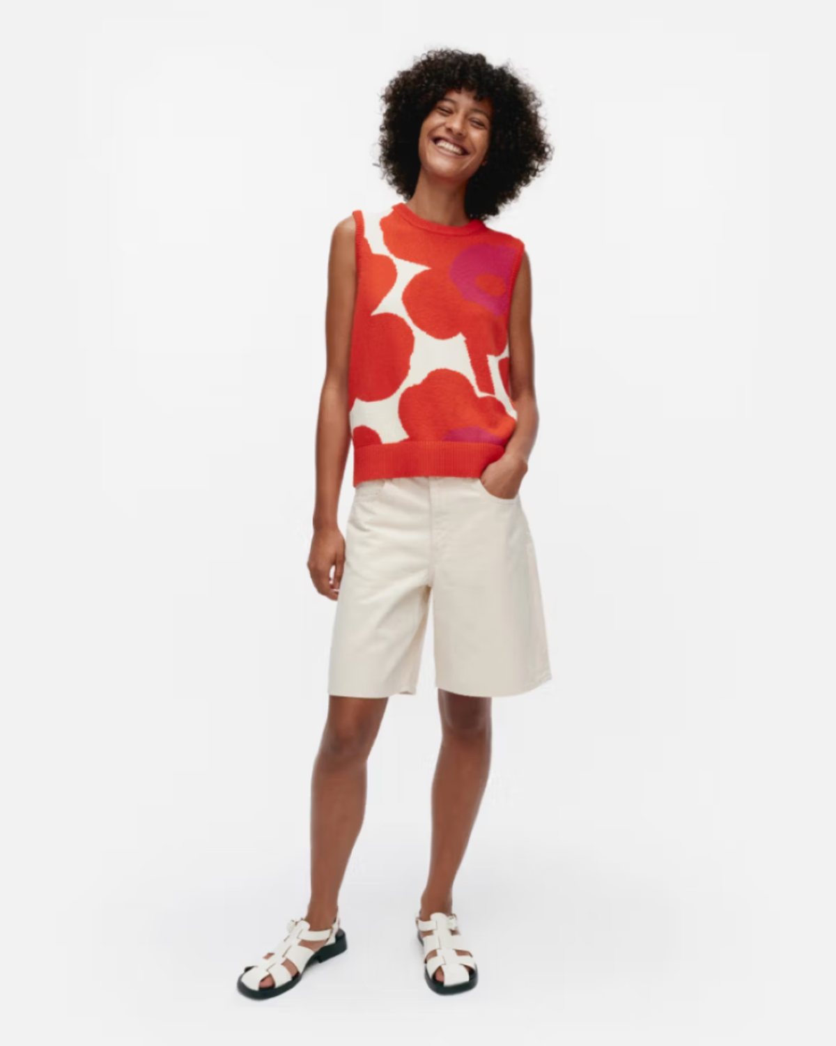 Marimekko Pioneeri Unikko Knitted Cotton Vest | Garmentory