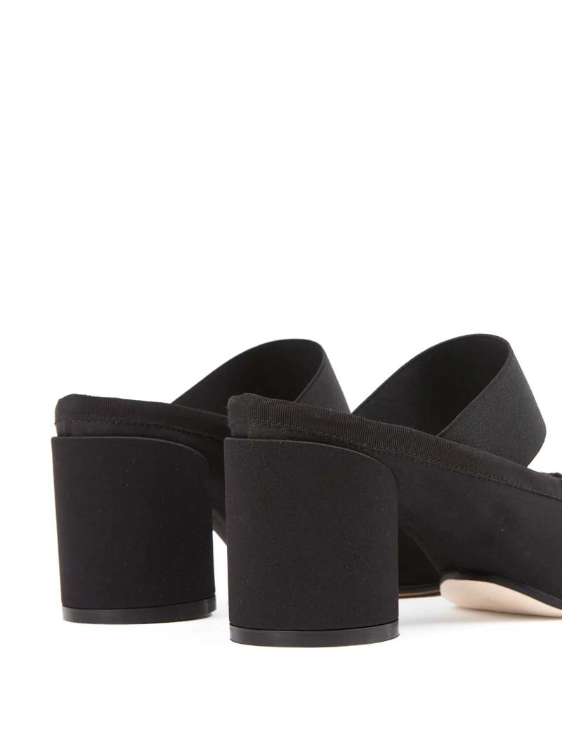 Maison Margiela Logo Heeled Elastic Ballet Mules - Black