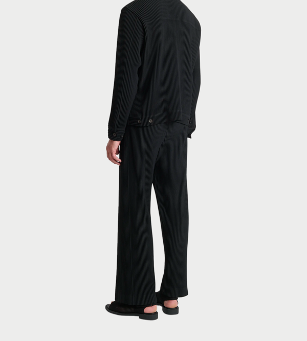 Issey Miyake Wool-like Pleated Jacket - Black