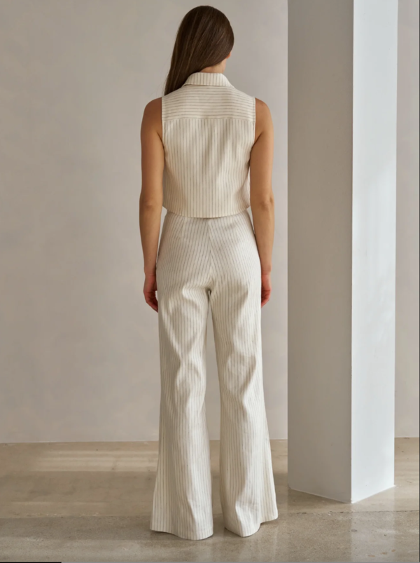 Hevron Annika Pant - Ivory Navy Stripe (Final Sale)